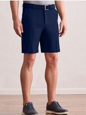 Dunning Men's Navy Player Fit Woven 10" Golf Shorts - Size - 33